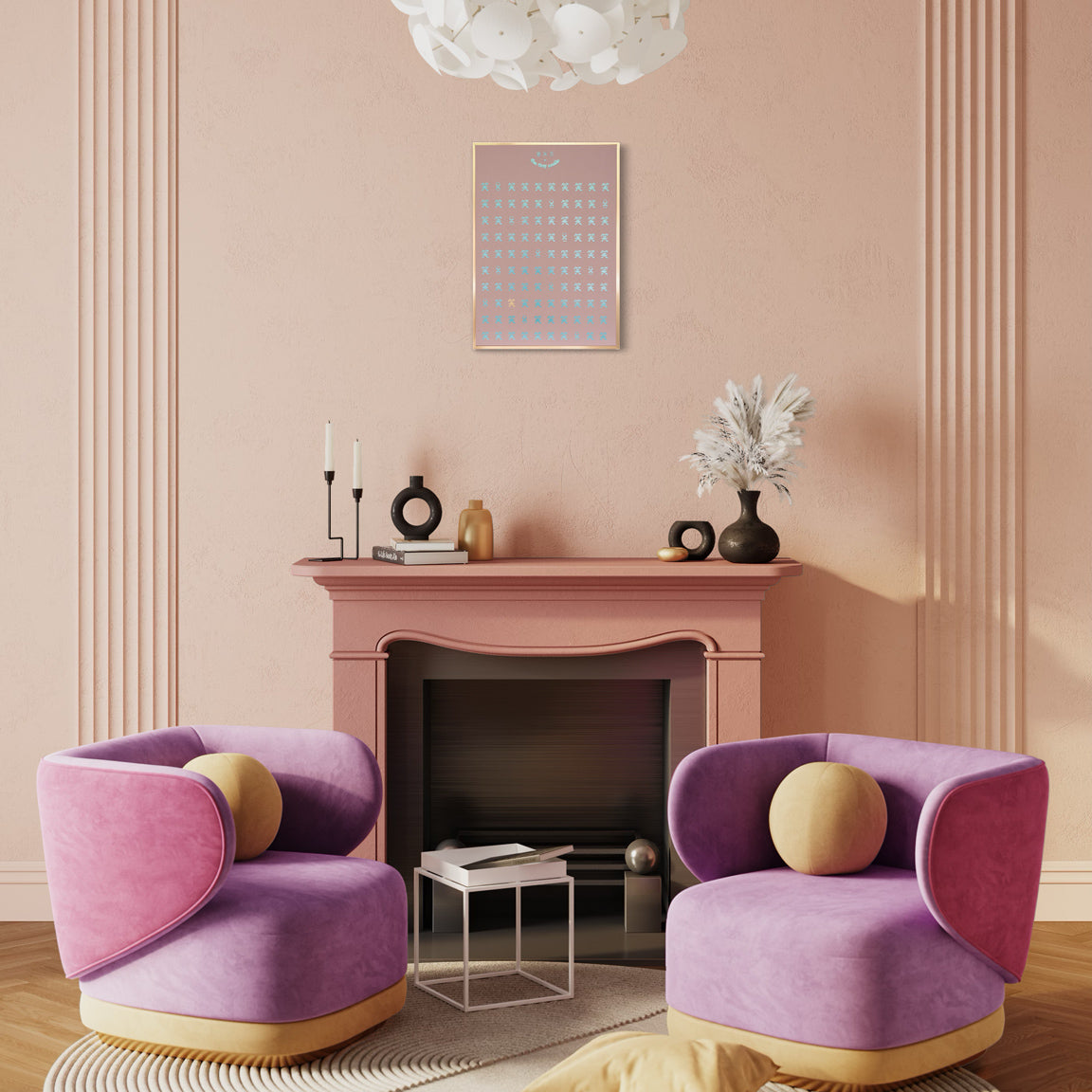 百笑圖 粉紅 家 粉紅控 pink home 100 smiles print interior decor