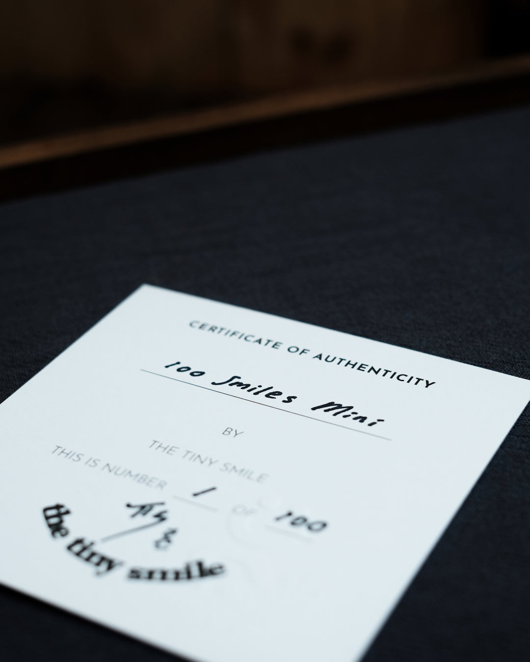 100 Smiles Mini - Limited Edition Tabletop Framed Art Print (Ruby Red)