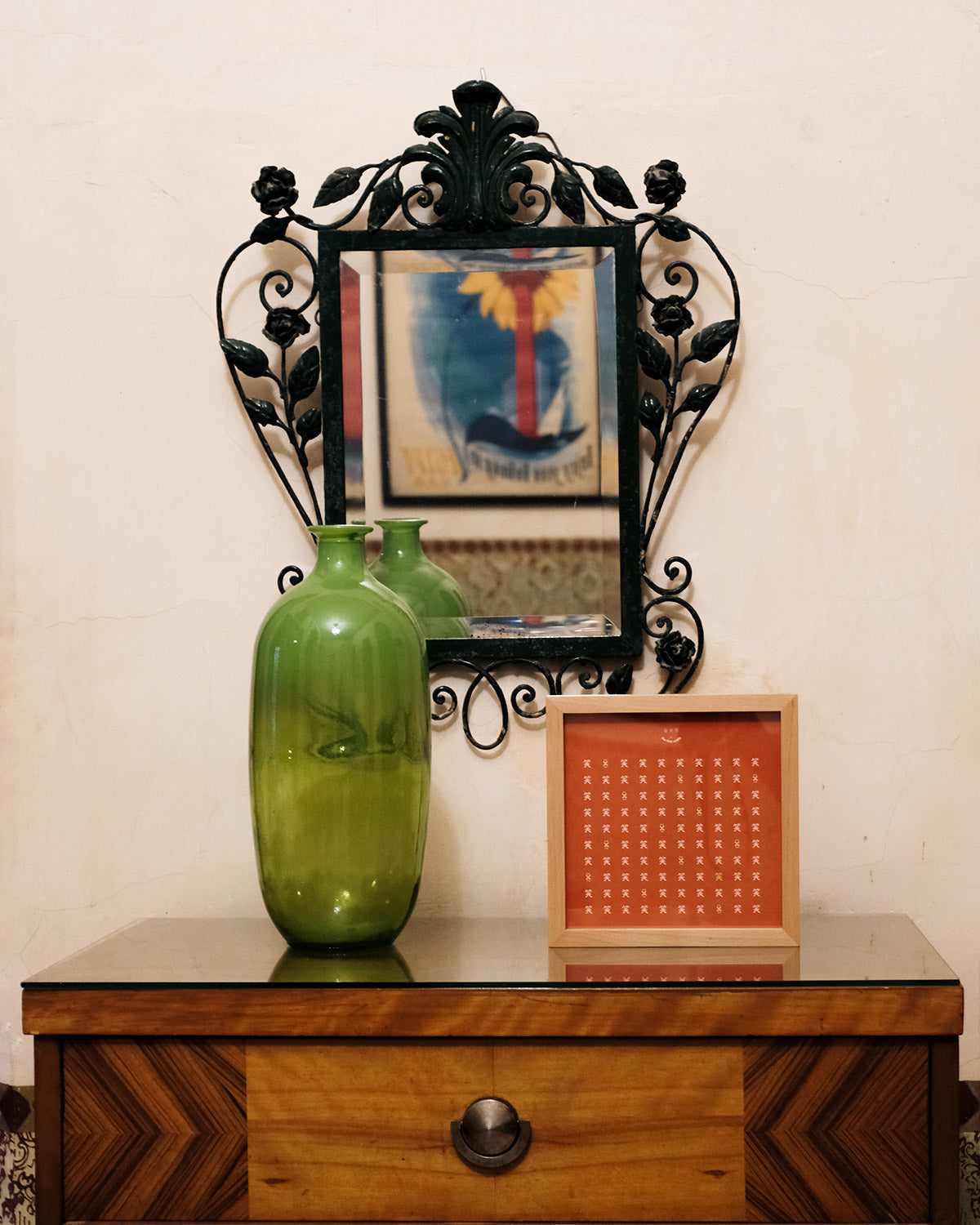 100 Smiles Mini - Limited Edition Tabletop Framed Art Print (Ruby Red)