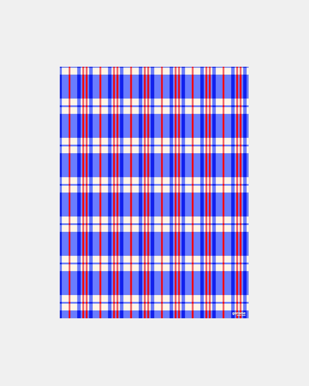 Red White Blue Hong Kong Signature Pattern Art Print (Blue) GAROME