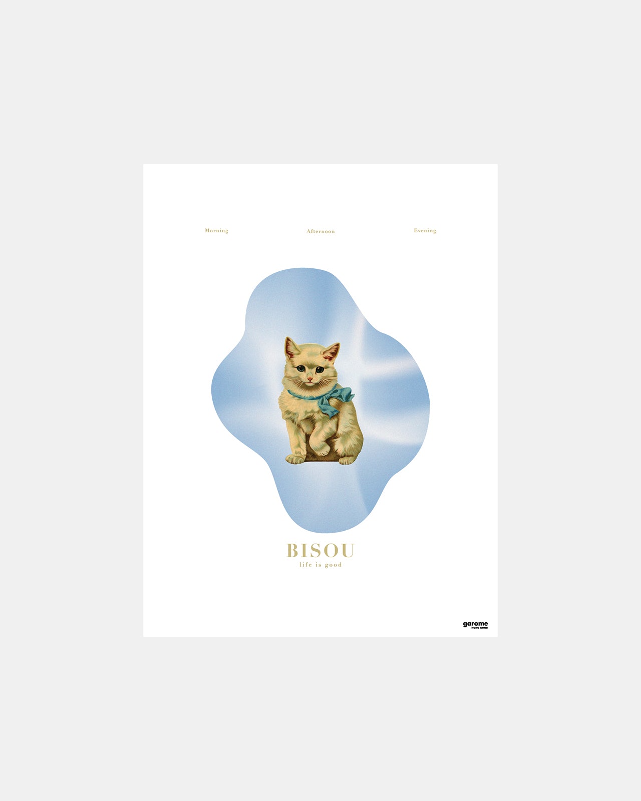 hong kong art print shop garome artist love cat bisou poster gift 貓海報 可愛
