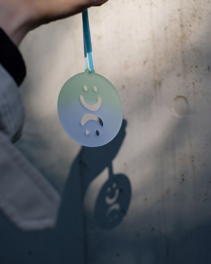 Smiley Face Festive Ornament (Pastel Circle)