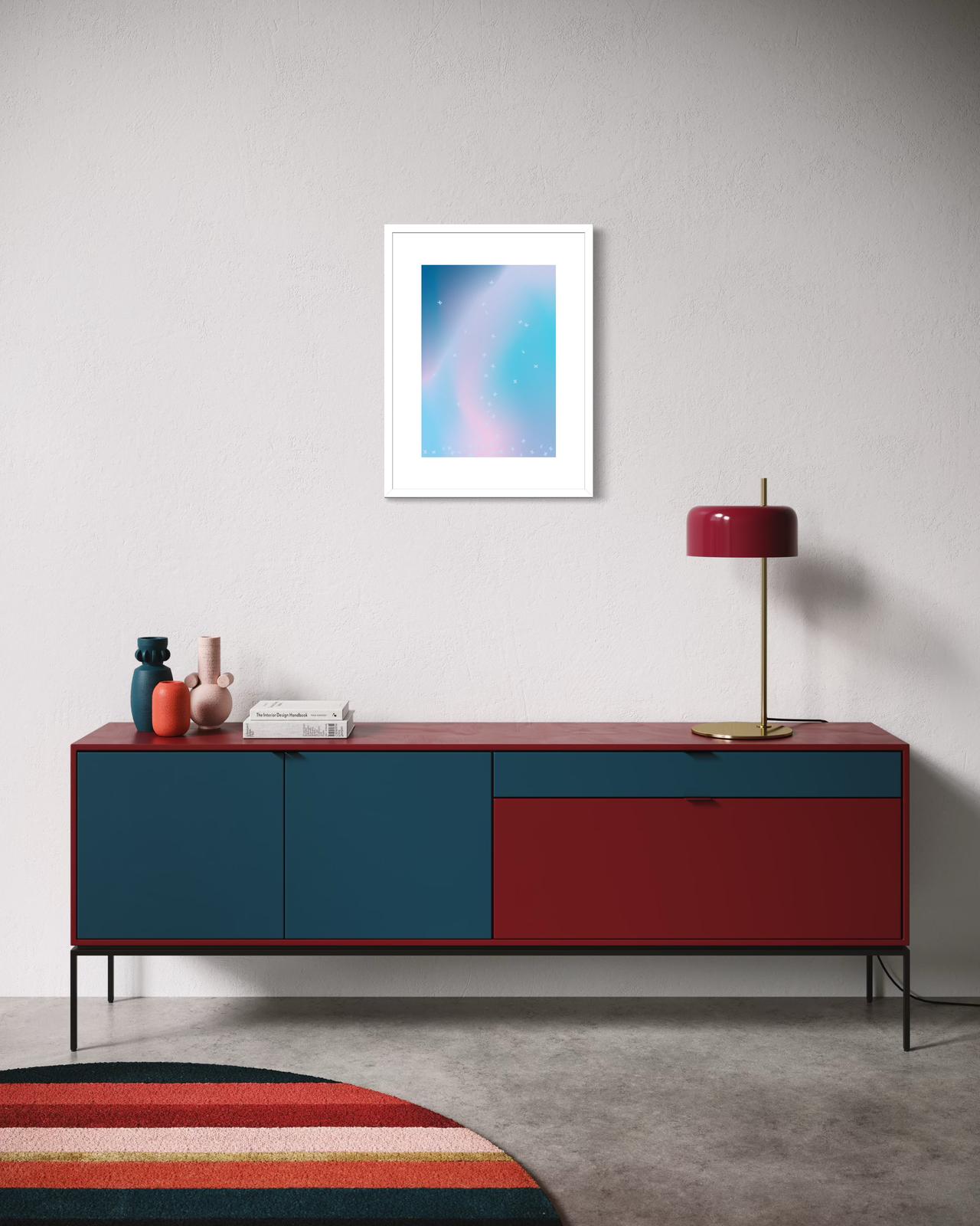 fly, flying smiles Art Print (Blue) by TTS (the tiny smile) | Limited Edition