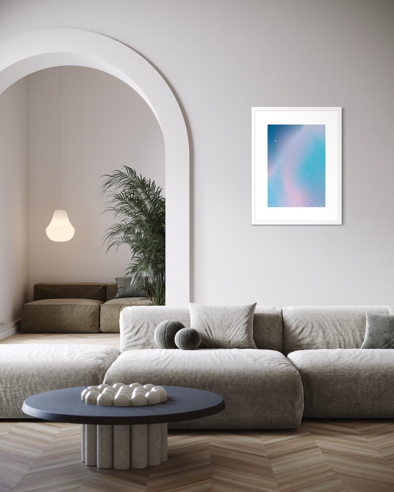 fly, flying smiles Art Print (Blue) by TTS (the tiny smile) | Limited Edition