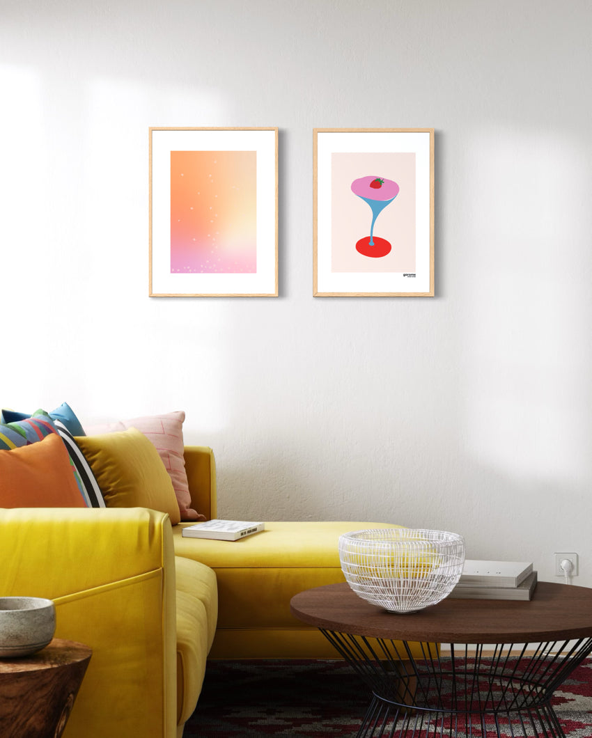 Strawberry . fly flying smiles (Limited Edition) Duo Print Set GAROME