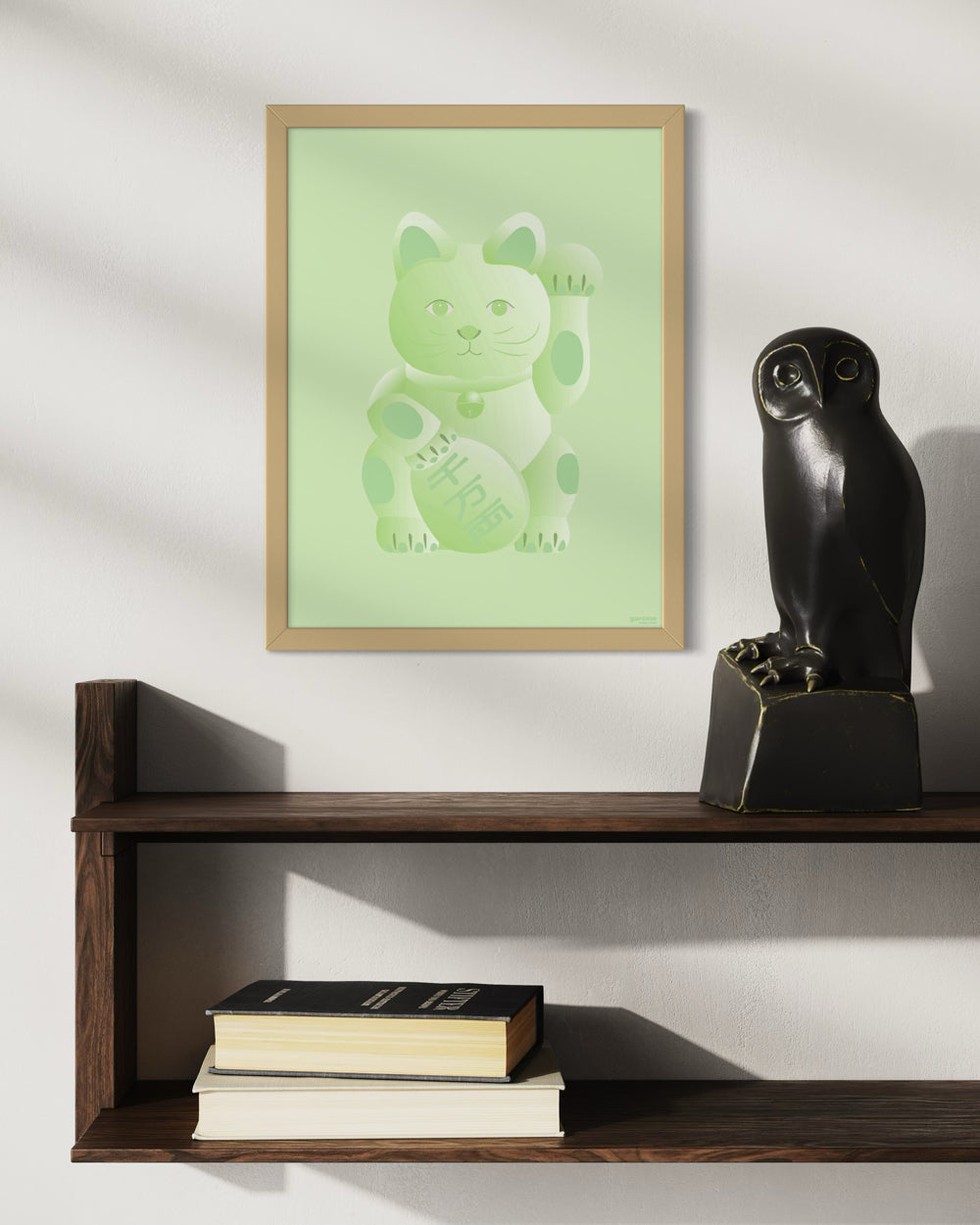 Your Lucky Cat Art Print (Green / Success)