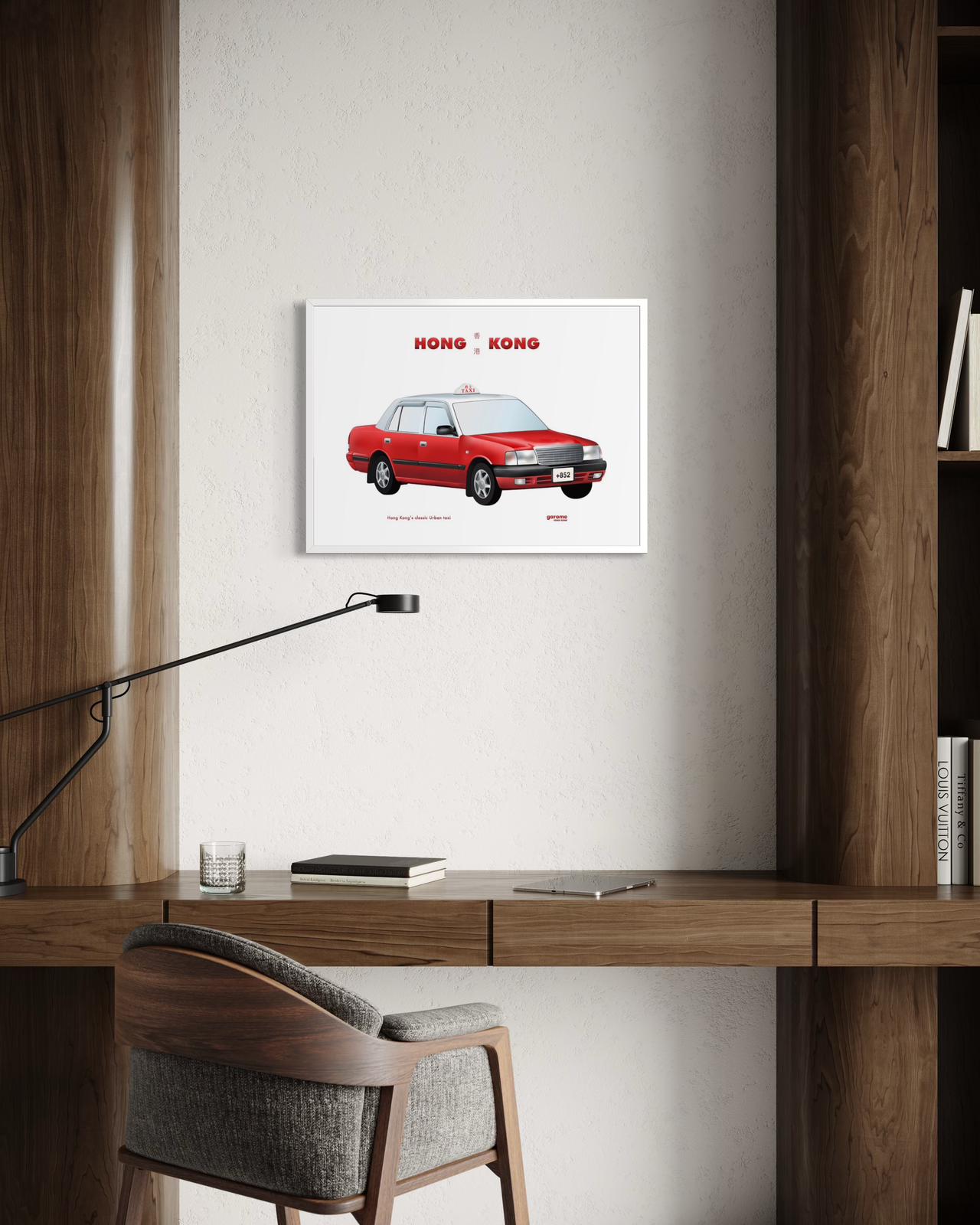 Hong Kong Classic Taxi Art Print (Red)