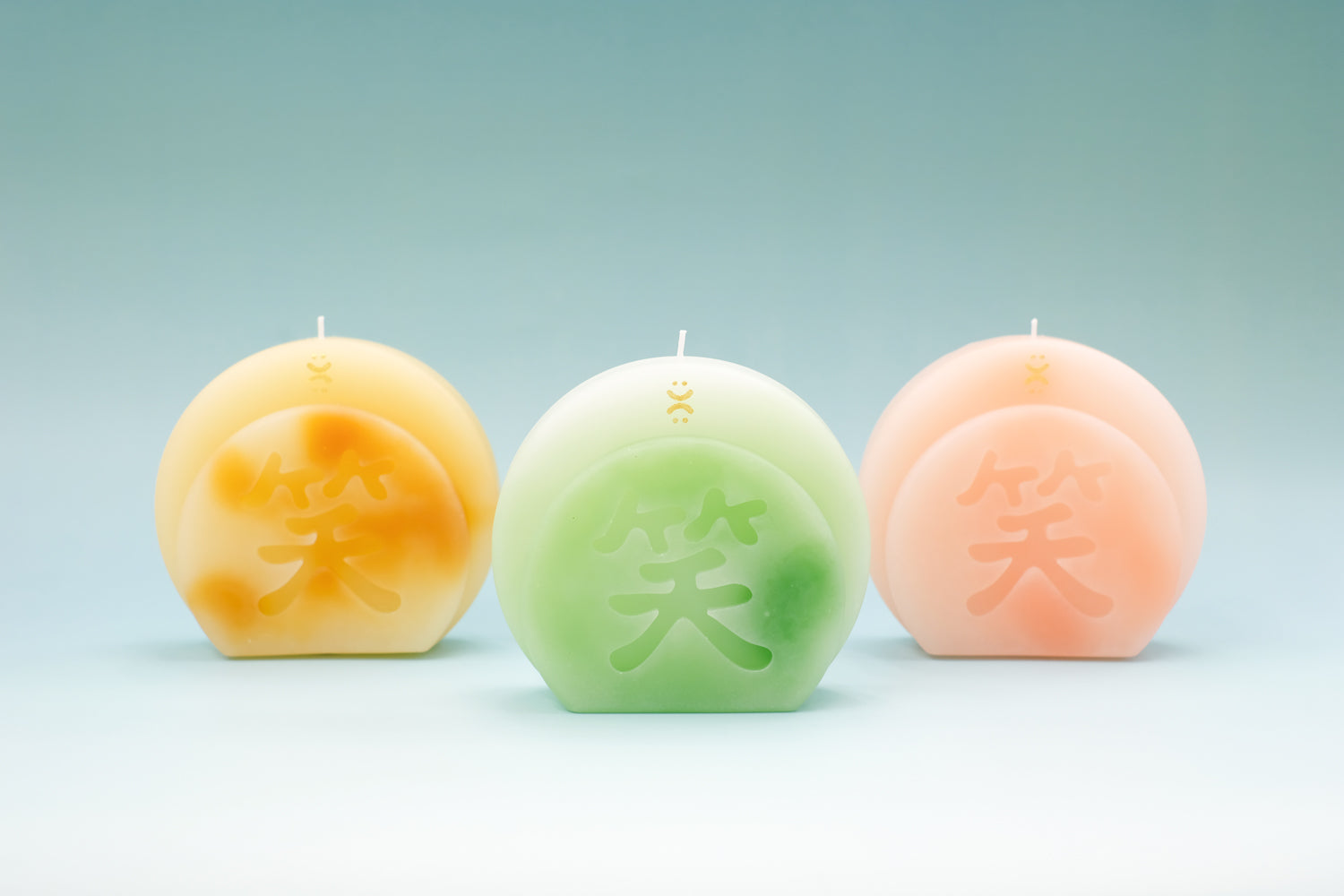 Smile Candle Sculpture - Yellow Jade