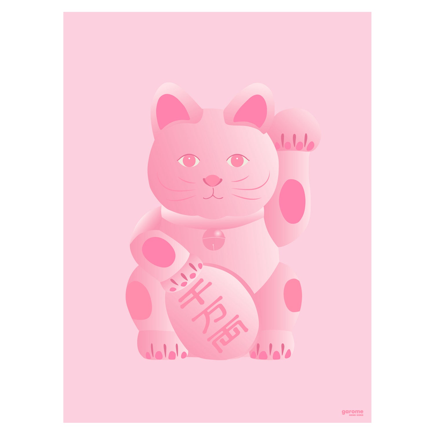 Your Lucky Cat Art Print (Pink / Love)