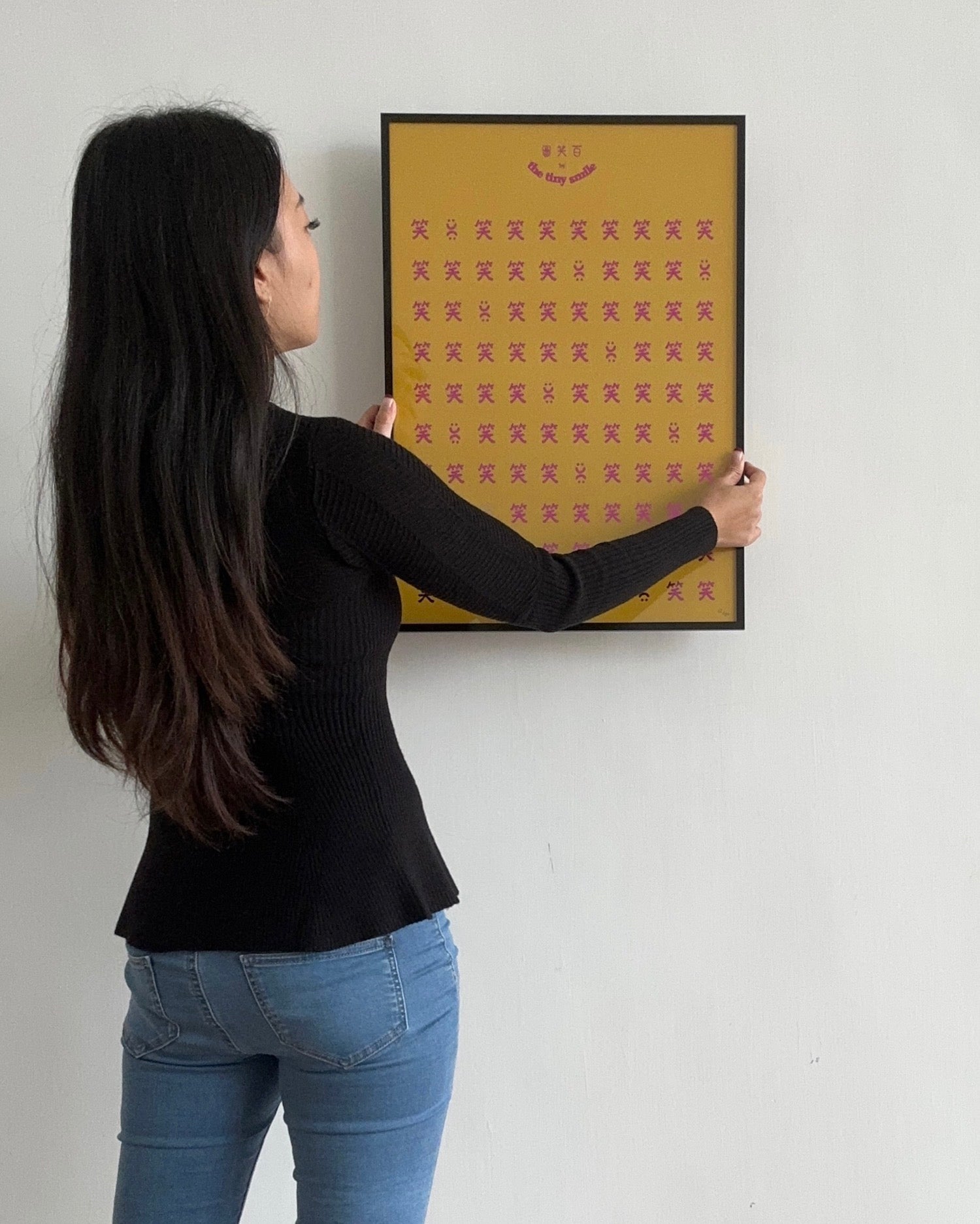 100 Smiles Textured Art Print - Apricot Violet & Gold Foil (Limited Edition)